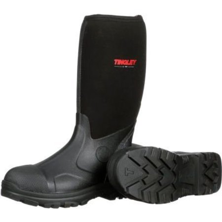 TINGLEY Tingley® Badger Neoprene Boots, Plain Toe, Upper Rubber Sole, Steel Shank, 15"H, Blk, Size 4 87151.04